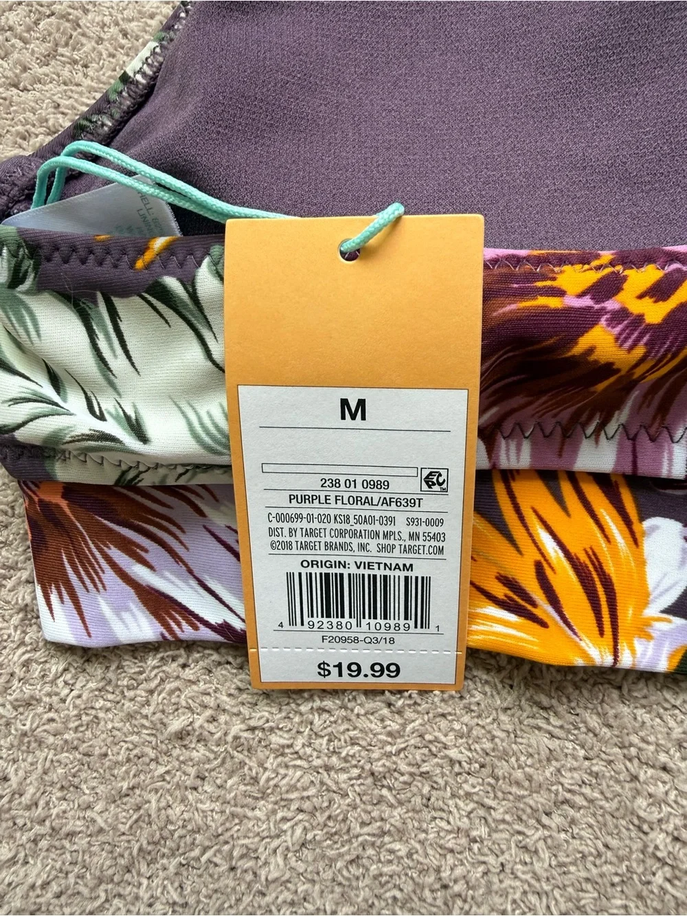 KONA SOL - PURPLE FLORAL SWIM SET - MEDIUM TOP/ LARGE BOTTOM - Picture 6 of 9